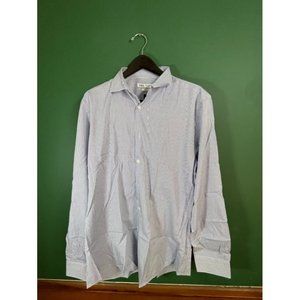 Zaba- Men's White/Blue Check Long Sleeve Button Down Shirt *Slim Fit* - Size XL